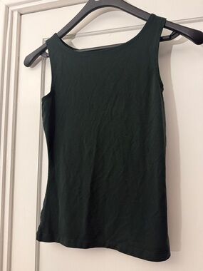 Alder Dark Green Tank Top - Women's Large - Soft Crop Sleeveless Shirt